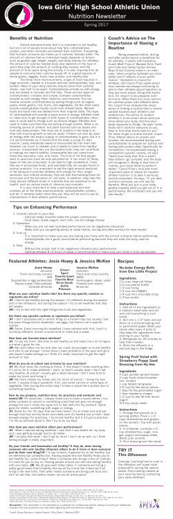 Spring Nutrition Newsletter
