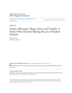 Factors Affecting College Choice and Transfer
