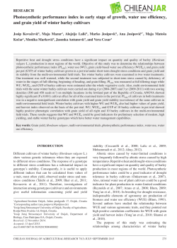 Photosynthetic performance index in early stage of growth, water