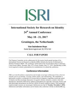 ISRI 2017 Call for Papers - International Society for Research on