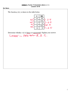 10-8 Factoring Trinomials a=1