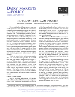 NAFTA and the US Dairy Industry - Program on Dairy Markets and