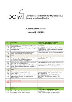 DGFM MEETING Bernried Lectures 12.-15.09.2016