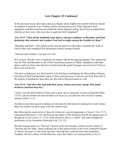 Acts Chapter 15 Continued