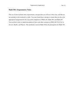 Math 105: Trigonometry Notes