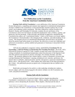 New Publications on the Constitution from the American Constitution