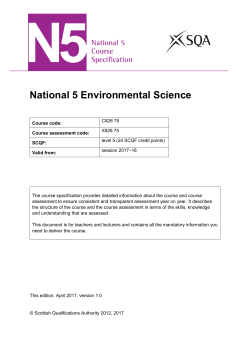 N5 Environmental Science Course Specification 2017-18