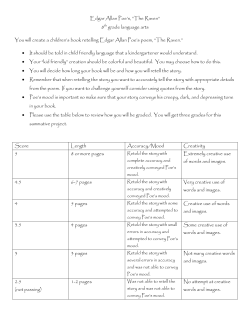 Edgar Allan Poe`s, &ldquo;The Raven&rdquo; 8th grade language arts You will