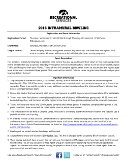 2016 intramural bowling - University of Iowa Rec Services
