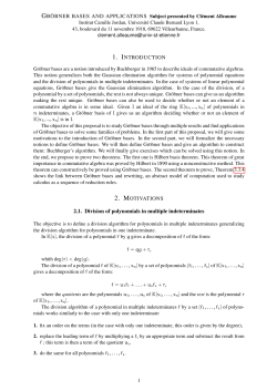 1. INTRODUCTION 2. MOTIVATIONS 2.1. Division of polynomials in