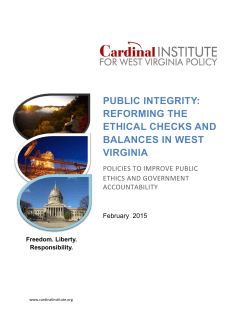 public integrity: reforming the ethical checks and balances in west