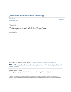 Delinquency and Middle Class Goals