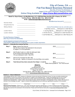 City of Ceres, CA (9916) Flat Fee Based Business Renewal