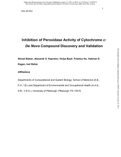 Inhibition of Peroxidase Activity of Cytochrome c