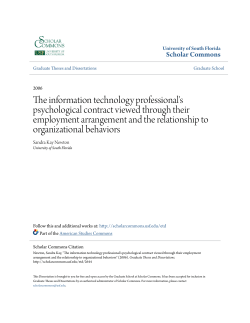 The information technology professional`s psychological contract