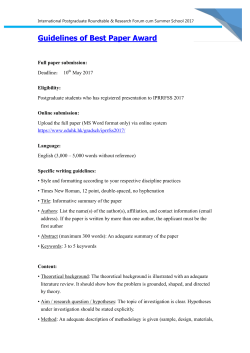 Guidelines of Best Paper Award