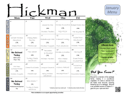 January Menu - Hickman Mills C