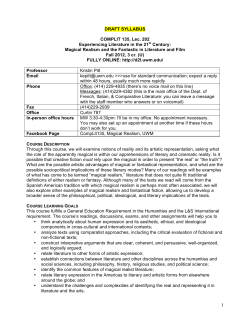 Magical Realism and the Fantastic in Literatur