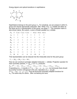 Energy digram and optical transitions in naphthalene: Naphthalene