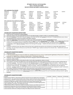 AP English Literature and Composition Unit 1: Tenacity and Futility