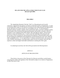AMC Bylaws - Appalachian Mountain Club