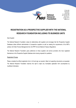Prospective Supplier Registration Pack