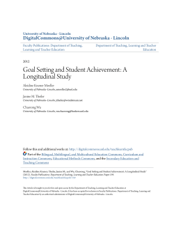 Goal Setting and Student Achievement: A Longitudinal Study