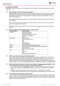 Allergies and Allergens ()