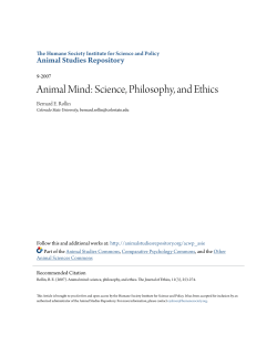 Animal Mind: Science, Philosophy, and Ethics
