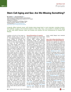 Stem Cell Aging and Sex: Are We Missing Something?