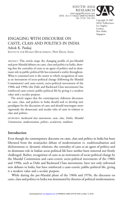 engaging with discourse on caste, class and politics in india