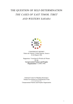 the question of self-determination the cases of east timor, tibet and