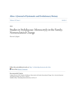 Studies in Stylidiaceae: Monocotyly in the Family