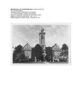 MATHER HALL (ST. AUGUSTINE HALL), 1896 and 1937