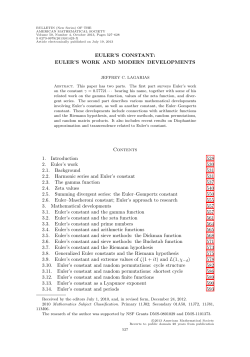 Euler`s constant: Euler`s work and modern developments