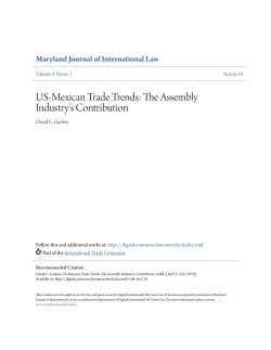 US-Mexican Trade Trends: The Assembly Industry`s Contribution