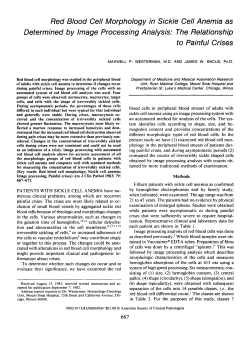 Red Blood Cell Morphology in Sickle Cell Anemia as Determined by