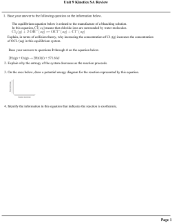 Unit 9 Kinetics SA Review Page 1