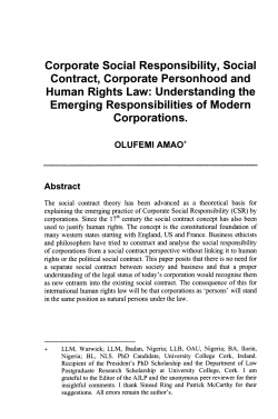 Corporate Social Responsibility, Social Contract, Corporate
