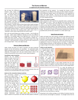 THE STATES OF MATTER