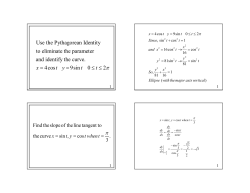 Use the Pythagorean Identity to eliminate the parameter and identify