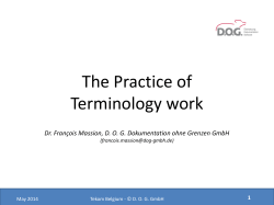 Presentation by Dr. Fran&ccedil;ois Massion