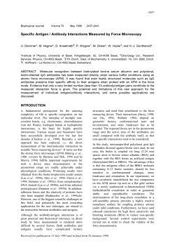 Specific Antigen / Antibody Interactions Measured by Force