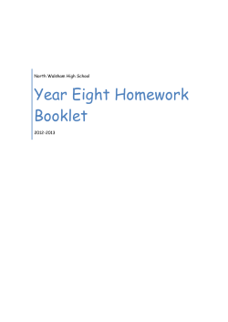 Year Eight Homework Booklet