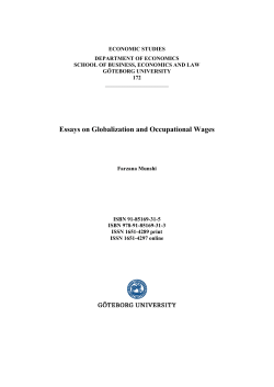 Essays on Globalization and Occupational Wages
