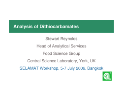 Analysis of Dithiocarbamates