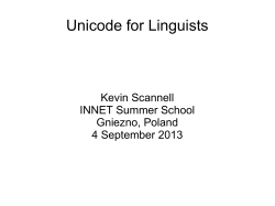 Unicode for Linguists - Kevin Scannell