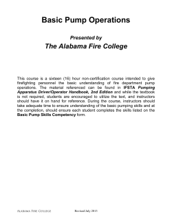 Basic Pump Operations - The Alabama Fire College
