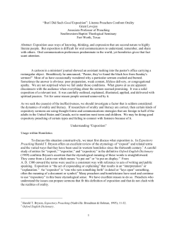 But I Did Such Good Exposition