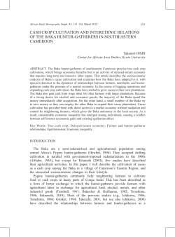 CASH CROP CULTIVATION AND INTERETHNIC RELATIONS OF